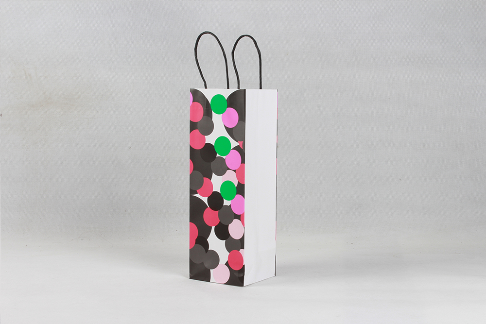 彩色圓點(diǎn)時尚禮品牛皮紙袋定制