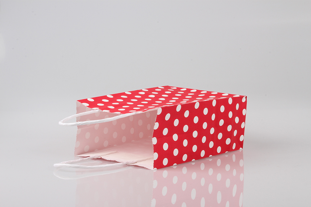 圓點清新禮品白牛皮紙袋